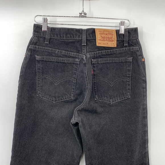 Levi's 551 Vintage 90s Jeans Womens Size 12 Medium Black Relaxed Fit Tapered Leg - Picture 4 of 13
